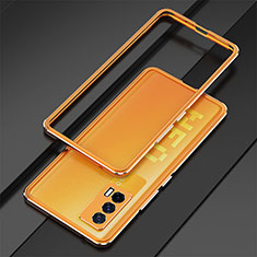 Luxury Aluminum Metal Frame Cover Case for Vivo iQOO 7 India 5G Orange