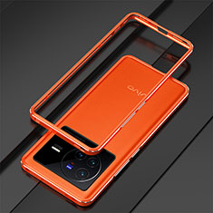 Luxury Aluminum Metal Frame Cover Case for Vivo X80 Pro 5G Orange