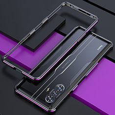 Luxury Aluminum Metal Frame Cover Case for Xiaomi Redmi K40 Gaming 5G Purple