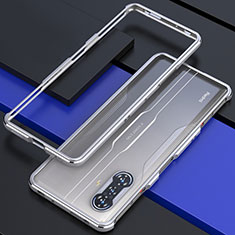 Luxury Aluminum Metal Frame Cover Case for Xiaomi Redmi K40 Gaming 5G Silver