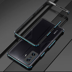 Luxury Aluminum Metal Frame Cover Case for Xiaomi Redmi K50 Gaming AMG F1 5G Blue and Black