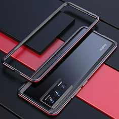 Luxury Aluminum Metal Frame Cover Case for Xiaomi Redmi K60 5G Red and Black