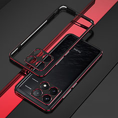 Luxury Aluminum Metal Frame Cover Case for Xiaomi Redmi K70E 5G Red and Black