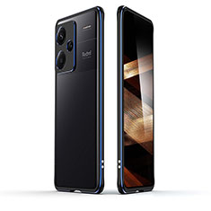 Luxury Aluminum Metal Frame Cover Case for Xiaomi Redmi Note 13 Pro+ Plus 5G Blue and Black
