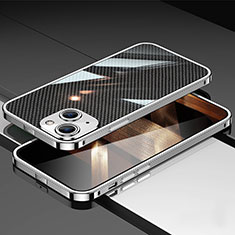 Luxury Aluminum Metal Frame Cover Case JL1 for Apple iPhone 15 Plus Silver