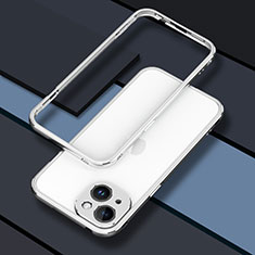 Luxury Aluminum Metal Frame Cover Case JZ1 for Apple iPhone 13 Silver