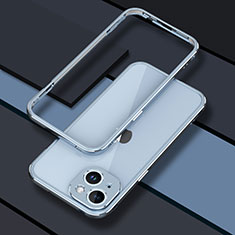 Luxury Aluminum Metal Frame Cover Case JZ1 for Apple iPhone 14 Sky Blue