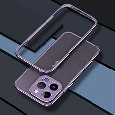 Luxury Aluminum Metal Frame Cover Case JZ1 for Apple iPhone 15 Pro Clove Purple