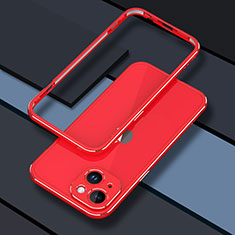 Luxury Aluminum Metal Frame Cover Case JZ1 for Apple iPhone 15 Red