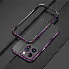 Luxury Aluminum Metal Frame Cover Case JZ1 for Apple iPhone 16 Pro Max Purple