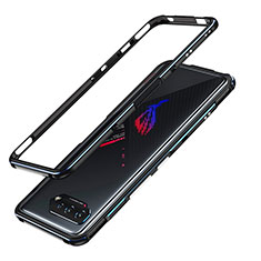 Luxury Aluminum Metal Frame Cover Case JZ1 for Asus ROG Phone 5 Pro Blue and Black