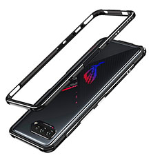 Luxury Aluminum Metal Frame Cover Case JZ1 for Asus ROG Phone 5 ZS673KS Silver and Black