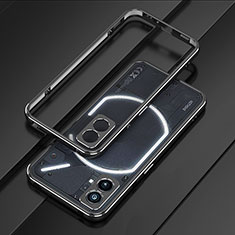 Luxury Aluminum Metal Frame Cover Case JZ1 for Nothing Phone 2 Black