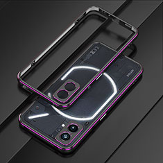 Luxury Aluminum Metal Frame Cover Case JZ1 for Nothing Phone 2 Purple