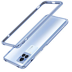 Luxury Aluminum Metal Frame Cover Case JZ1 for Vivo iQOO 7 5G Sky Blue