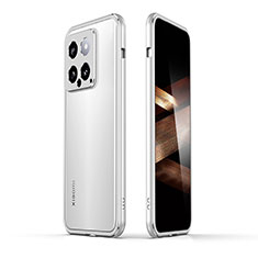 Luxury Aluminum Metal Frame Cover Case JZ1 for Xiaomi Mi 14 Pro 5G Silver