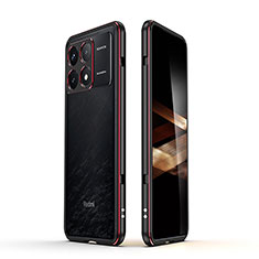 Luxury Aluminum Metal Frame Cover Case JZ1 for Xiaomi Redmi K70 Pro 5G Red and Black