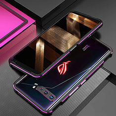 Luxury Aluminum Metal Frame Cover Case JZ2 for Asus ROG Phone 3 Purple