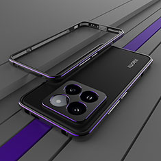 Luxury Aluminum Metal Frame Cover Case JZ2 for Xiaomi Mi 14 Pro 5G Purple