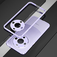 Luxury Aluminum Metal Frame Cover Case JZ4 for Huawei Mate 60 Pro+ Plus Clove Purple