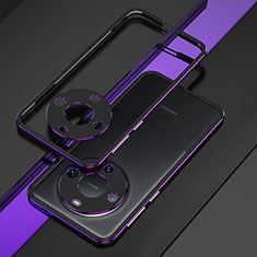 Luxury Aluminum Metal Frame Cover Case JZ4 for Huawei Mate 60 Pro+ Plus Purple