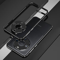 Luxury Aluminum Metal Frame Cover Case JZ4 for Huawei Mate 60 Pro+ Plus Silver and Black