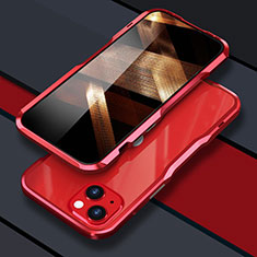 Luxury Aluminum Metal Frame Cover Case LF1 for Apple iPhone 15 Plus Red