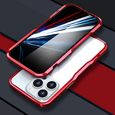 Luxury Aluminum Metal Frame Cover Case LF1 for Apple iPhone 15 Pro Max Red