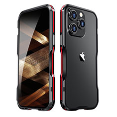 Luxury Aluminum Metal Frame Cover Case LF2 for Apple iPhone 15 Pro Red and Black