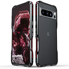 Luxury Aluminum Metal Frame Cover Case LF2 for Google Pixel 8 Pro 5G Red and Black