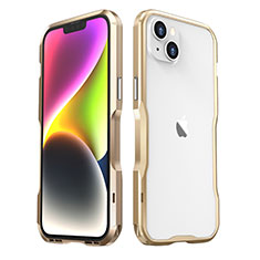 Luxury Aluminum Metal Frame Cover Case LF3 for Apple iPhone 14 Plus Gold