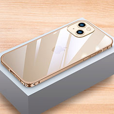 Luxury Aluminum Metal Frame Cover Case LK1 for Apple iPhone 15 Plus Gold