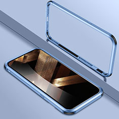 Luxury Aluminum Metal Frame Cover Case LK2 for Apple iPhone 15 Blue