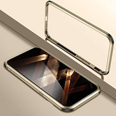 Luxury Aluminum Metal Frame Cover Case LO1 for Apple iPhone 16 Pro Gold