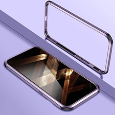 Luxury Aluminum Metal Frame Cover Case LO1 for Apple iPhone 16 Pro Max Purple