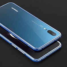 Luxury Aluminum Metal Frame Cover Case M01 for Huawei P20 Blue