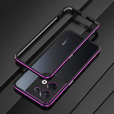 Luxury Aluminum Metal Frame Cover Case S01 for Oppo Reno9 Pro 5G Purple