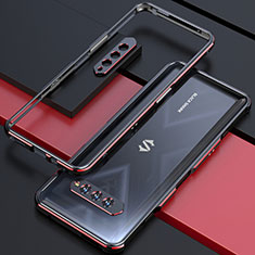 Luxury Aluminum Metal Frame Cover Case S01 for Xiaomi Black Shark 4 5G Red and Black