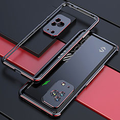 Luxury Aluminum Metal Frame Cover Case S01 for Xiaomi Black Shark 5 5G Red and Black