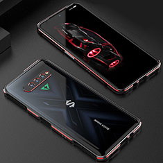 Luxury Aluminum Metal Frame Cover Case S01 for Xiaomi Black Shark 5 RS 5G Red and Black