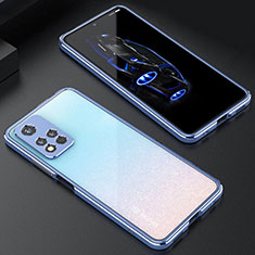 Luxury Aluminum Metal Frame Cover Case S01 for Xiaomi Mi 11i 5G (2022) Silver and Blue