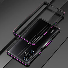 Luxury Aluminum Metal Frame Cover Case S01 for Xiaomi Redmi K40 Gaming 5G Purple