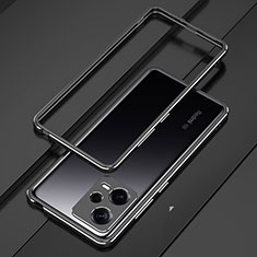 Luxury Aluminum Metal Frame Cover Case S01 for Xiaomi Redmi Note 12 Explorer Black