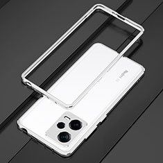 Luxury Aluminum Metal Frame Cover Case S01 for Xiaomi Redmi Note 12 Pro 5G Silver