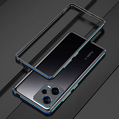 Luxury Aluminum Metal Frame Cover Case S01 for Xiaomi Redmi Note 12 Pro+ Plus 5G Blue and Black