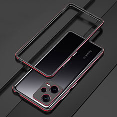 Luxury Aluminum Metal Frame Cover Case S01 for Xiaomi Redmi Note 12 Pro+ Plus 5G Red and Black