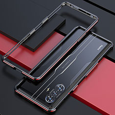 Luxury Aluminum Metal Frame Cover Case S02 for Xiaomi Redmi K40 Gaming 5G Red and Black