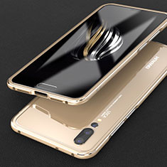 Luxury Aluminum Metal Frame Cover Case T02 for Huawei P20 Pro Gold