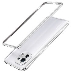 Luxury Aluminum Metal Frame Cover Case T02 for Xiaomi Mi 11 Lite 4G Silver