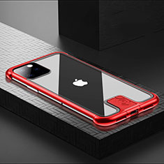 Luxury Aluminum Metal Frame Mirror Cover Case 360 Degrees for Apple iPhone 11 Pro Red